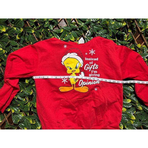 LOONEY TUNES Tweety Bird Holiday Sweatshirt Fits Like a Size Small - Picture 6 of 6